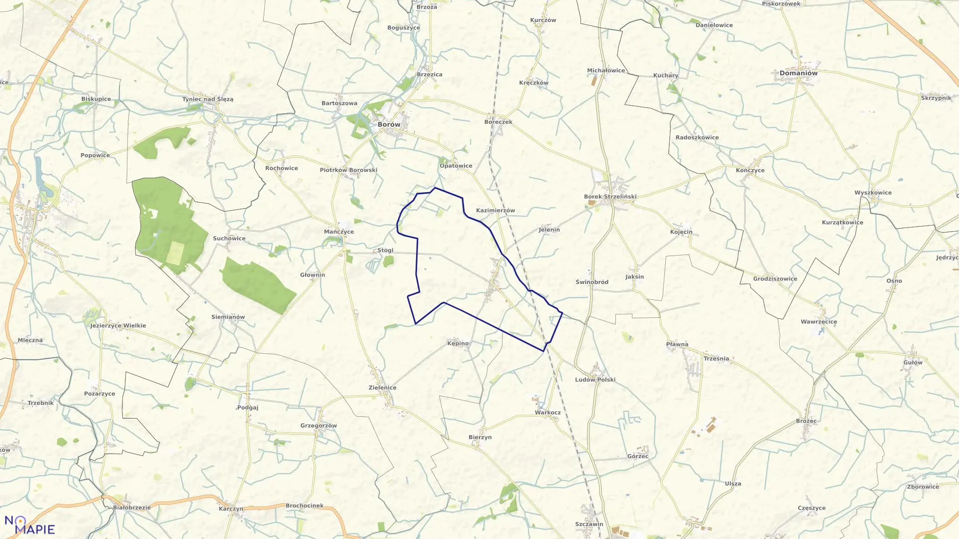 Mapa obrębu LUDÓW ŚLĄSKI w gminie Borów