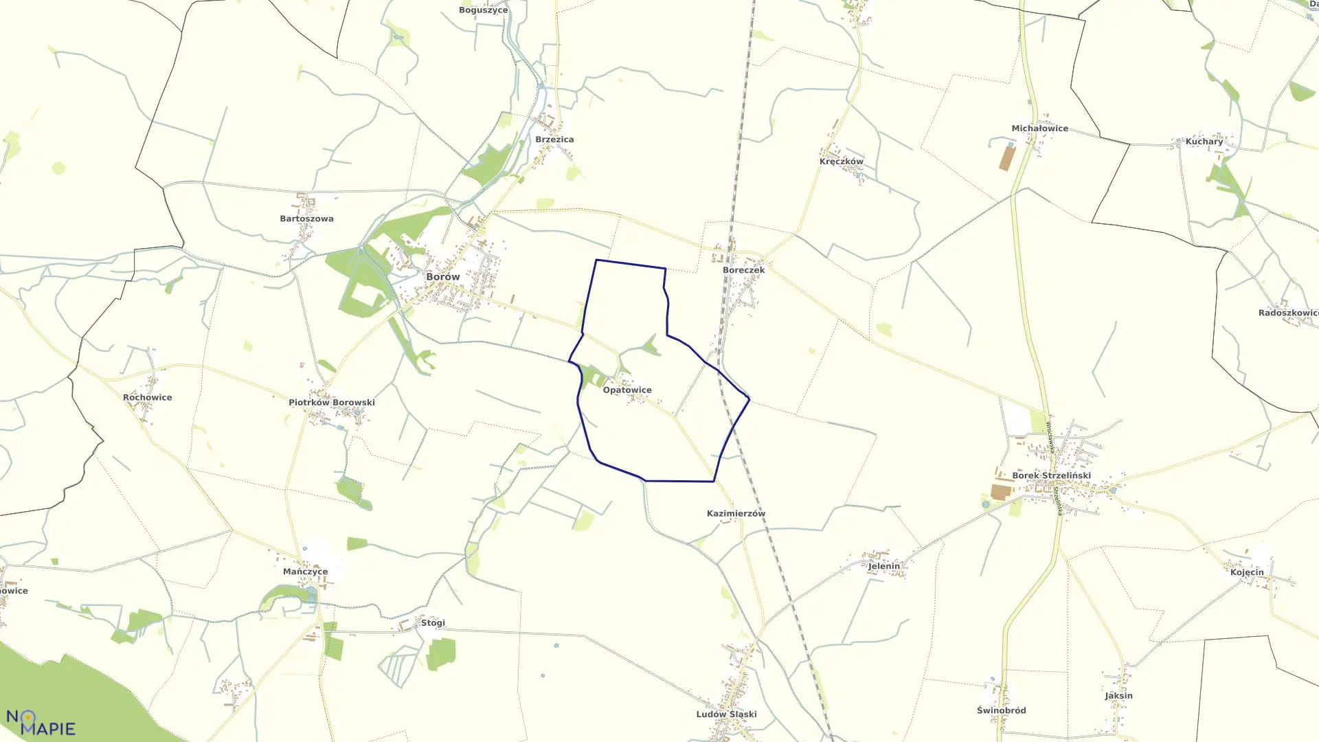 Mapa obrębu OPATOWICE w gminie Borów